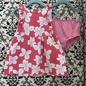 Carter's Baby Girl 24M Pink Floral Dress Set with Bloomers Casual Summer Travel‎